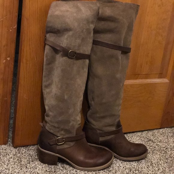 Lucky Brand Genuine Suede Heeled OTN Boots - Picture 2 of 4